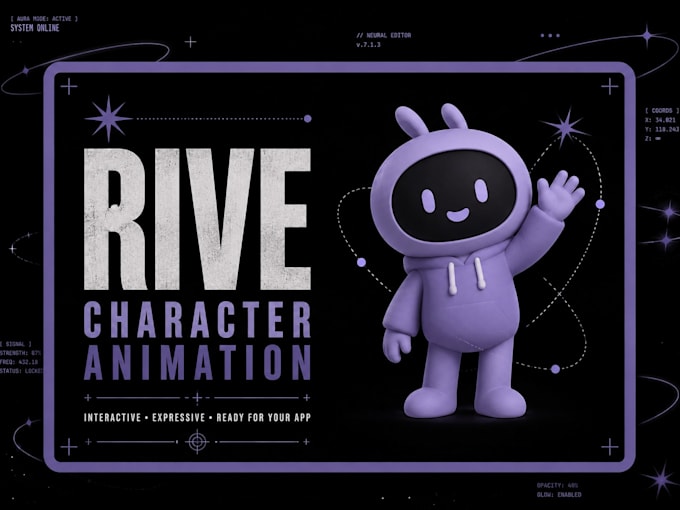 create an interactive rive character animation for your app