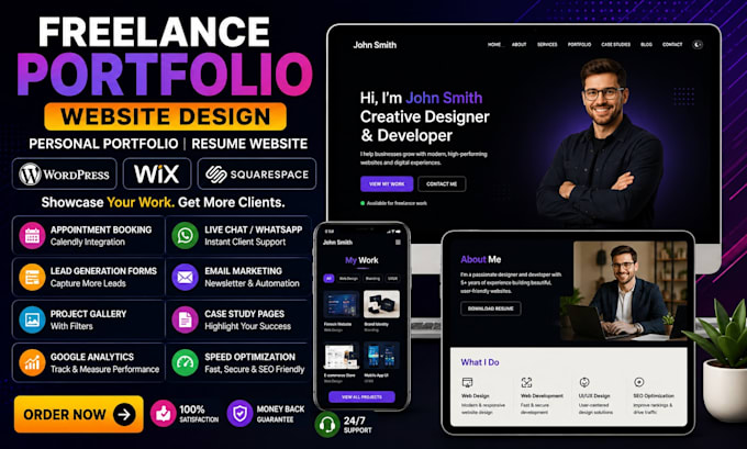 design a freelance portfolio website, personal website