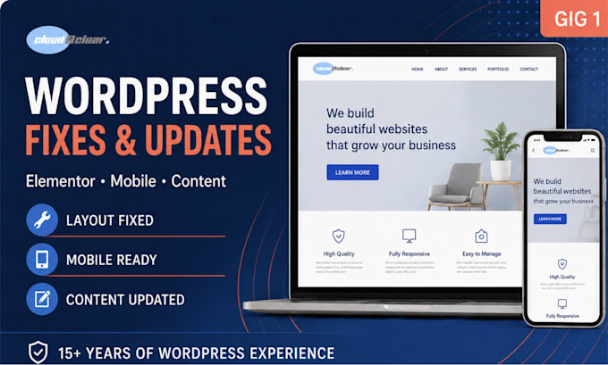 fix or update your wordpress elementor website