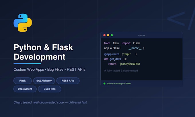 build or fix your python flask web application