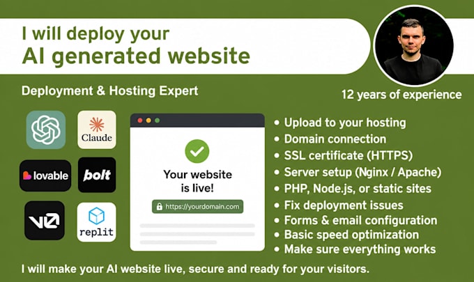 deploy your ai generated website to your hosting
