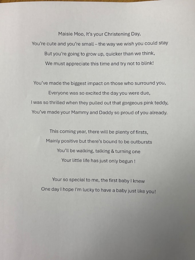 write personalised, lighthearted poems for a special someone in your life
