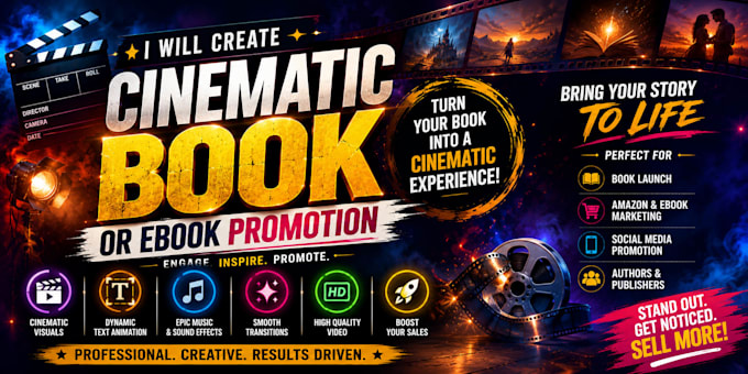 create cinematic book or ebook promotion