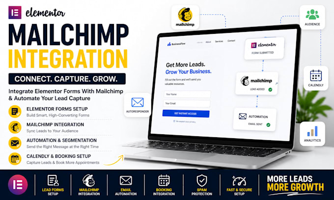 integrate mailchimp forms and elementor lead capture