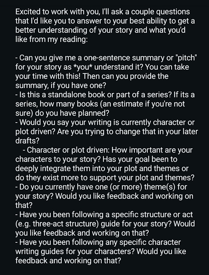 beta read and edit your written work