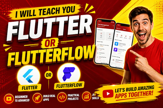 teach flutterflow and help build your mobile app