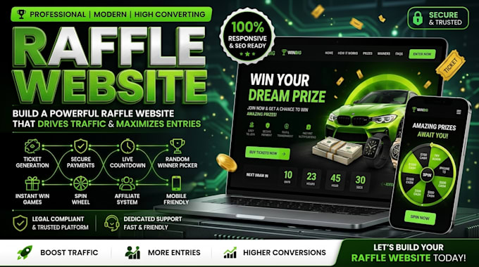 design raffle website competition website giveaway website raffle event ticket