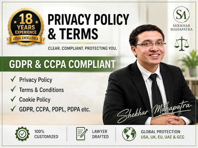 draft gdpr privacy policy and website terms of service