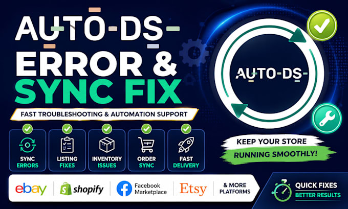 fix autods errors, sync issues, and product listing problems