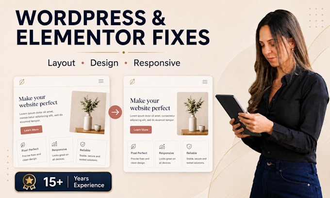 fix wordpress or elementor design and layout issues