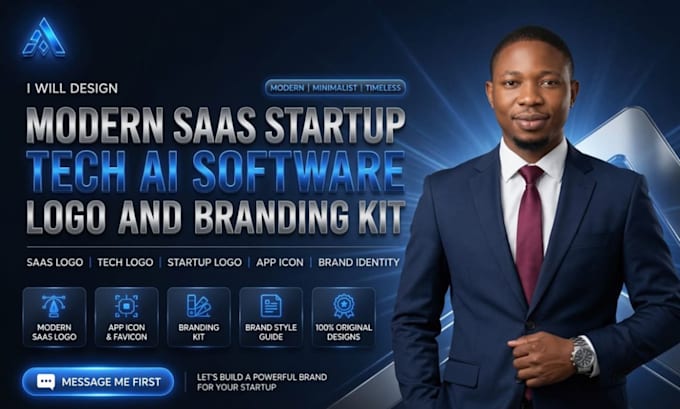 design modern saas startup tech ai software logo, branding kit