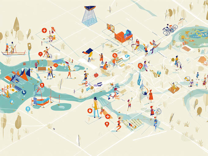 design vector maps, event maps, fantasy festival maps