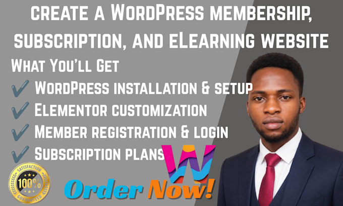 create a wordpress membership, subscription, and elearning website
