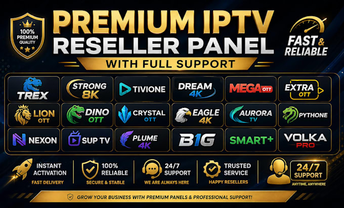 activate premium reseller panel only strong8k, ott panel, dream 4k, with support