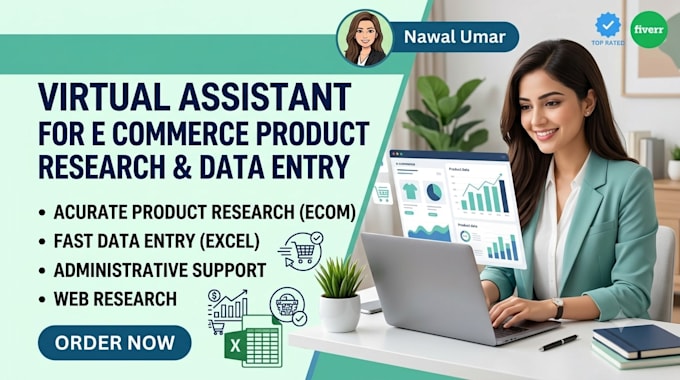 be your virtual assistant for e commerce product research and data entry