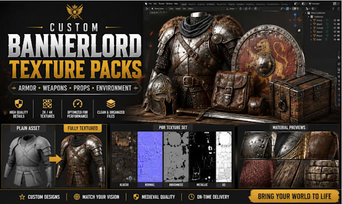 create medieval texture packs for bannerlord mods