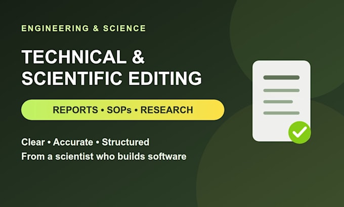 edit technical and scientific reports sops and research documents