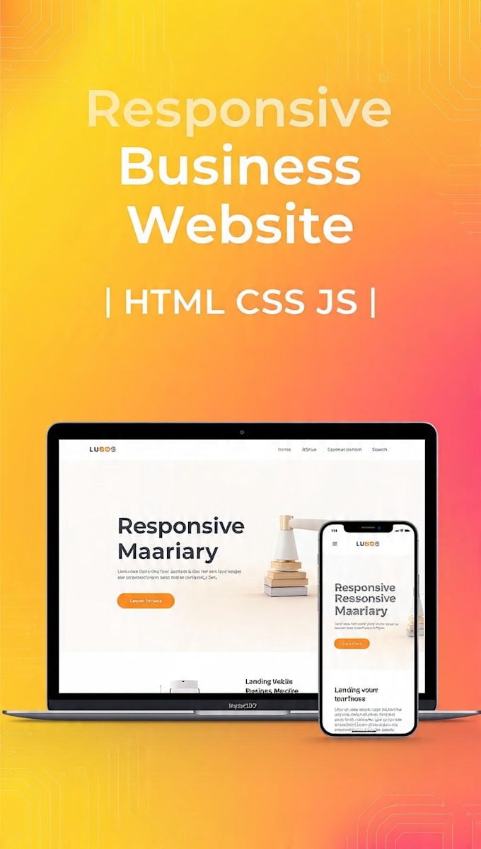 build responsive business website in HTML CSS js