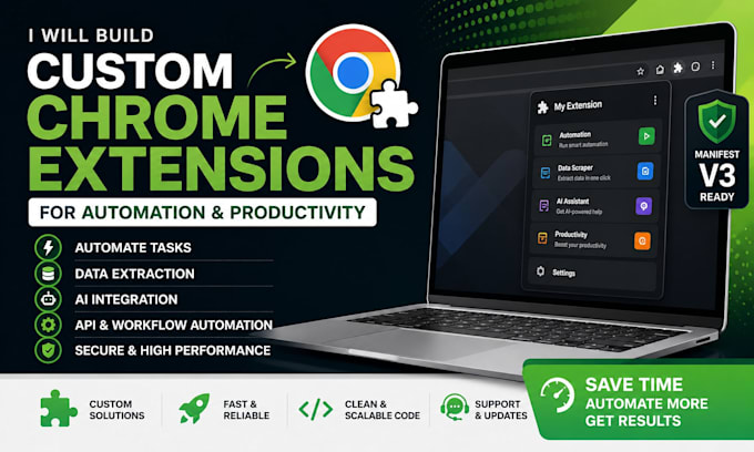 build custom google chrome extensions for automation with manifest v3 and clean