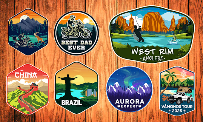 create custom patch badge sticker  logo design