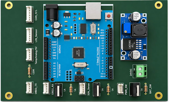 design automotive can bus pcb, ecu, obd2, ev bms, and embedded systems
