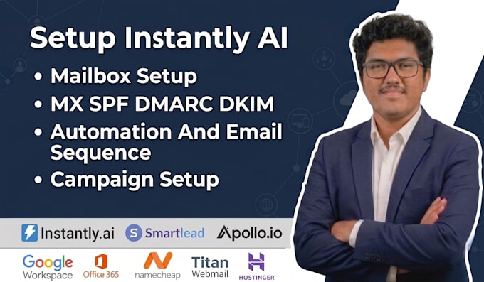 setup email account with instantly ai smartlead for cold outreach