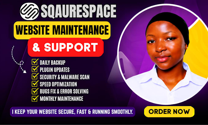 provide squarespace website maintenance, updates, and support