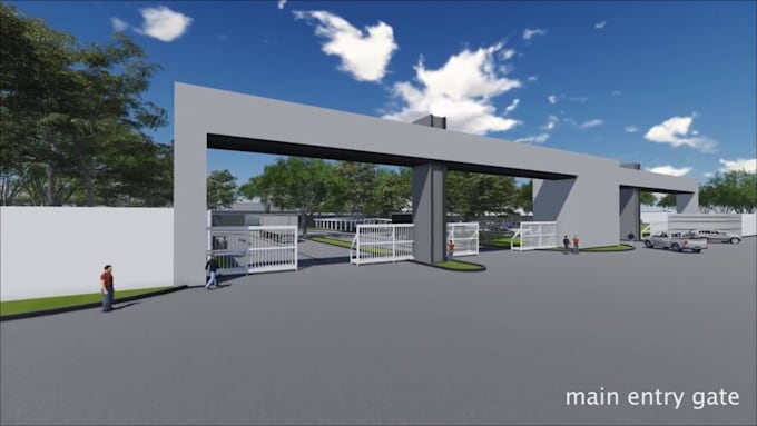 create realistic 3d factory layout industrial plant manufacturing animation