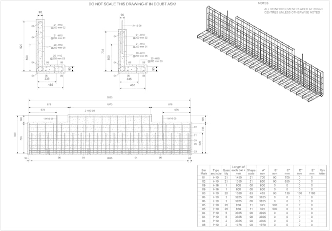 do precast concrete and rebar detailing drawings