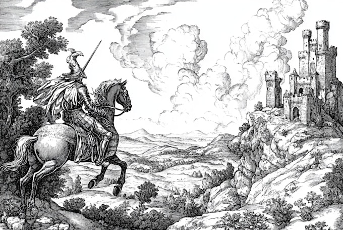 create detailed vintage engraving and etching illustration