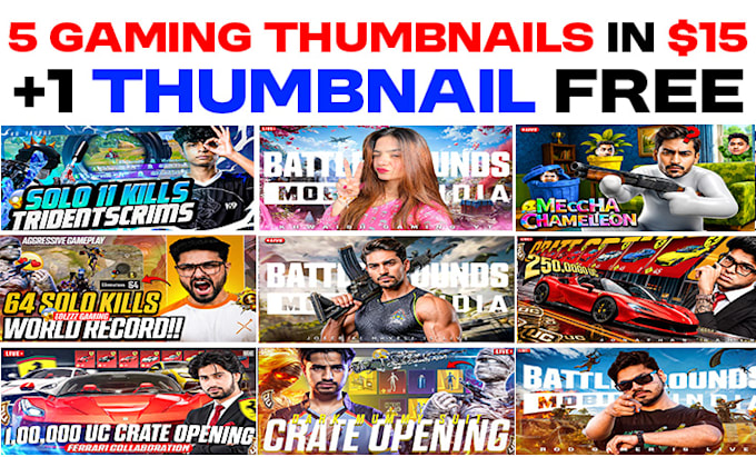 design 6 gaming thumbnails