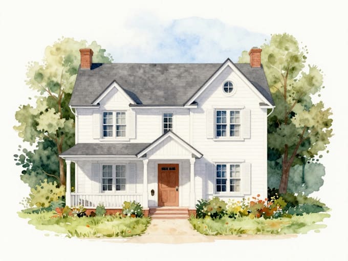 paint watercolor house portrait