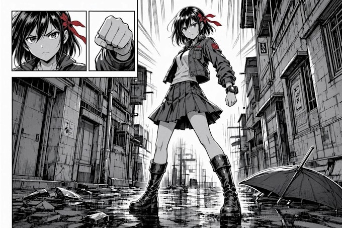 illustrate manga panels and comic book pages