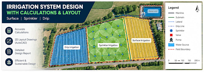 design surface sprinkler and drip irrigation systems