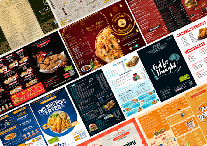 design a professional restaurant menu and price list