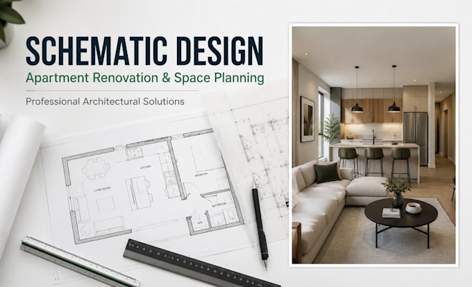 create schematic design apartment renovation space planning