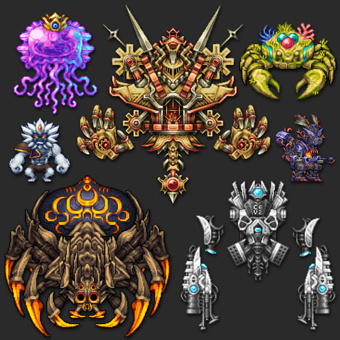 make pixel bosses sprites
