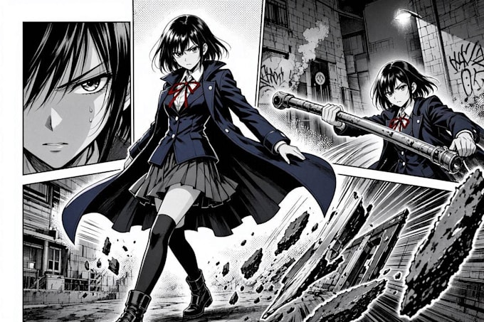 illustrate manga panels and comic book pages
