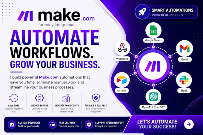 fix make com, fix make com automation, set up make com , fix make com