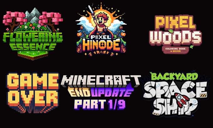 design professional pixel art logo for game, rpg and au projects