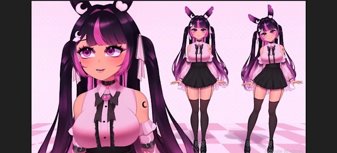 design a high quality 2dvtuber, vtuber model, with professional 2d rigging