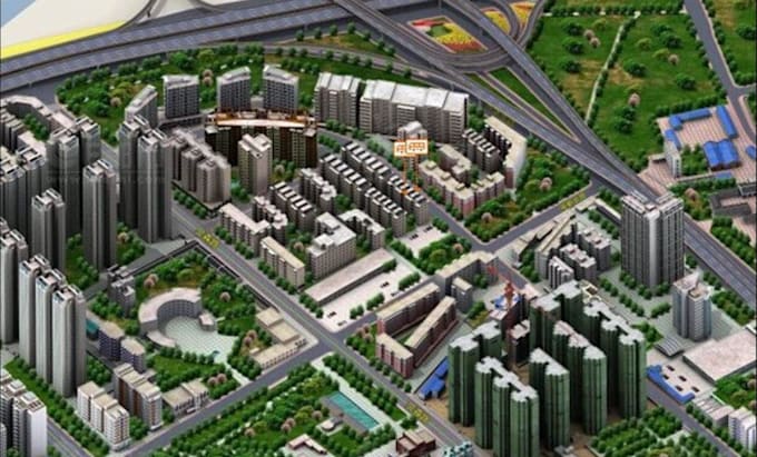 create 3d community map for master plan, township design, residential layouts