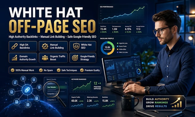 provide white hat off page SEO and authority backlinks