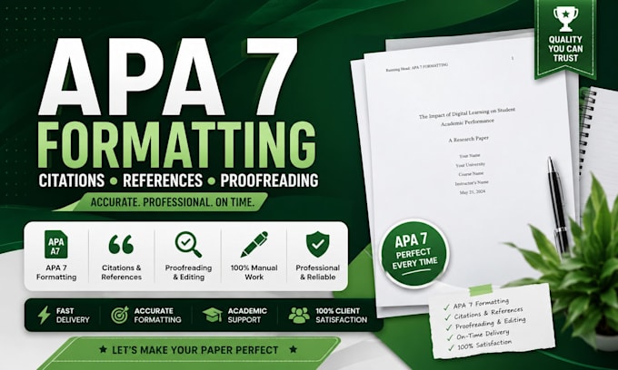do apa 7 formatting, citations, references and proofreading