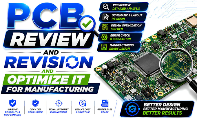 do pcb review, pcb redesign, pcb layout optimization, esp32, arduino schematic