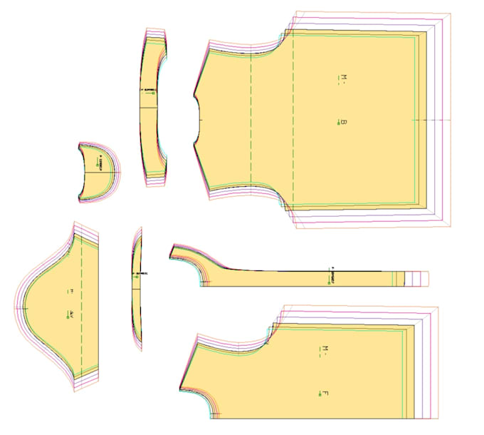 make pattern and marker also template for print or embroidery details