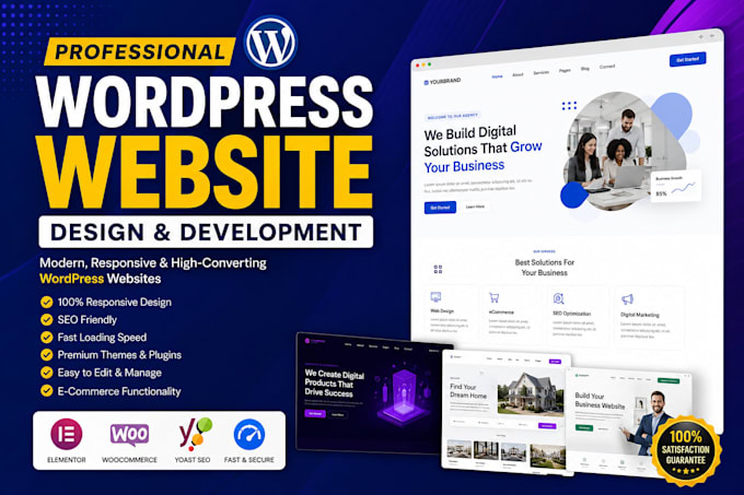 build a professional wordpress website design with elementor development