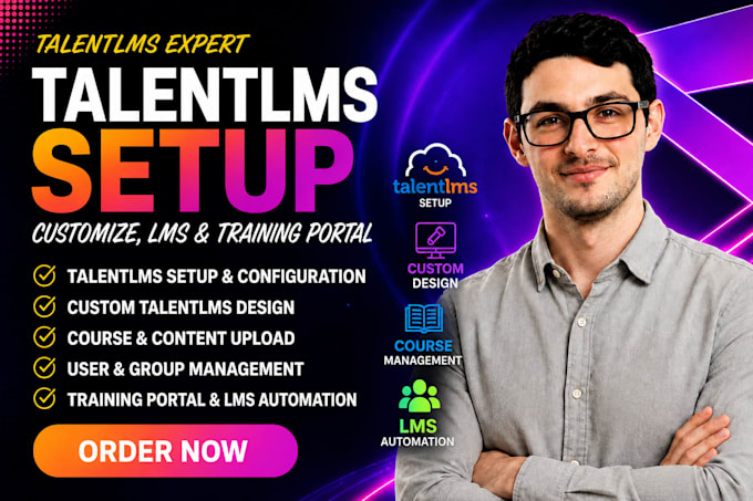 set up talentlms, customize talantlms, elearning lms course and training portal