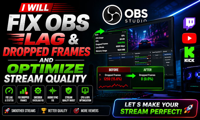 fix obs lag dropped frames and stream quality issues