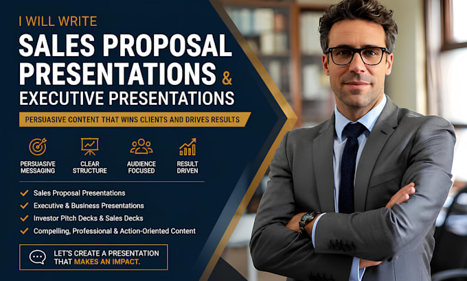 write a sales proposal presentation and executive presentation